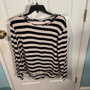 H&M Striped Nude and Black High Low Top